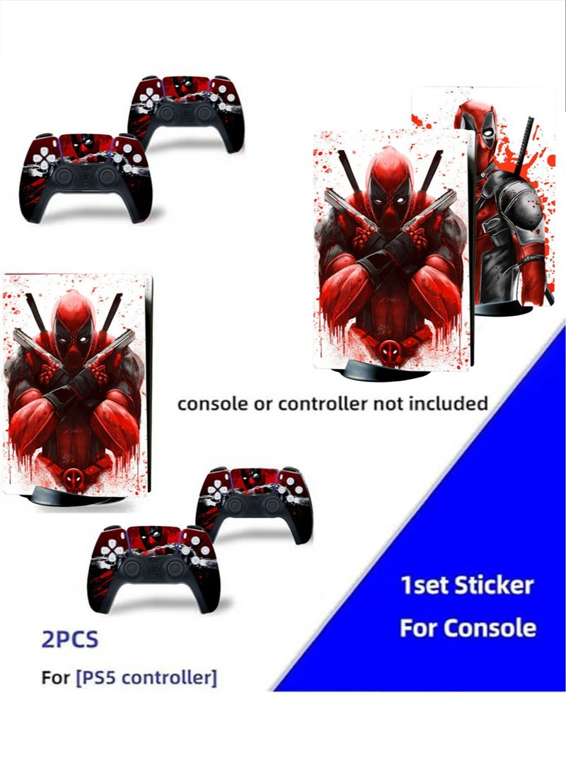 IINE Sony PS5 Controller Skins Set, Skin Wrap Decal Sticker PS5 Disk Edition, Protective Film Sticker for PS5 Spiderman, PS5 Optical Drive Version Protective Sticker,Skin Sticker Full Cover - Image 3